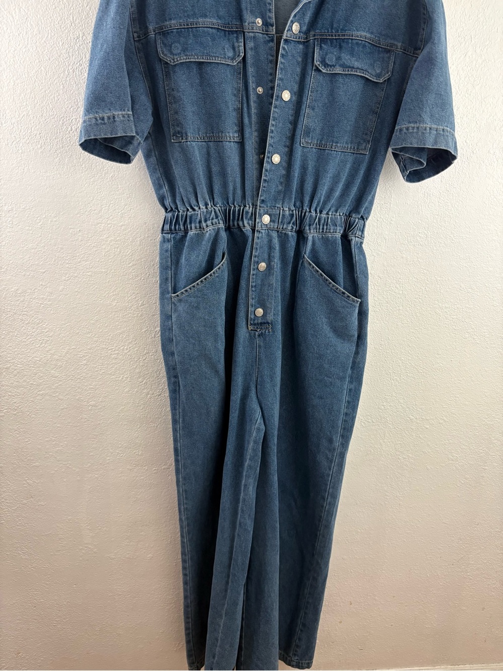 Vici Shelina Short Sleeve Denim flare leg Jumpsuit size XL - Picture 3 of 8